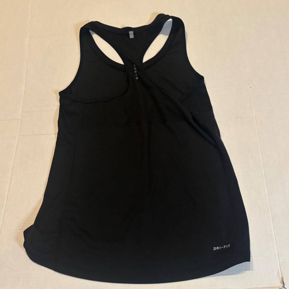 Nike Running Dri-FIT Tank Top Black Racerback Mesh Back Womens Medium - Picture 3 of 5
